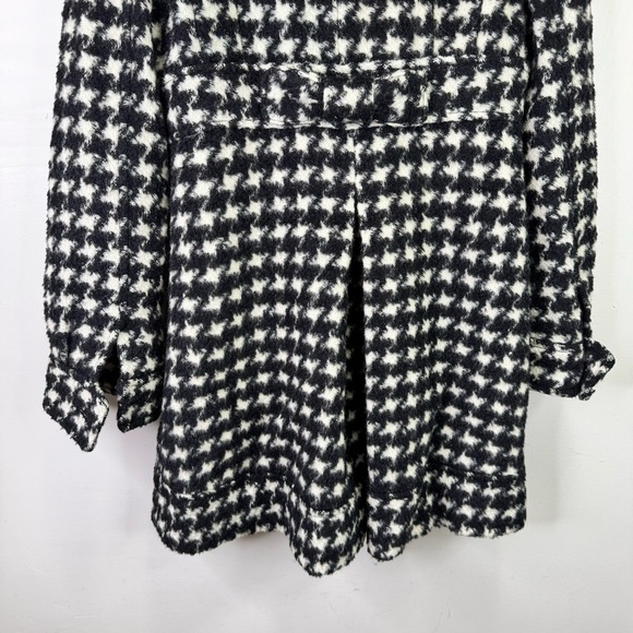 Juicy Couture Wool Mohair Alpaca Black & White Houndstooth Peacoat Size 12 - Picture 9 of 16
